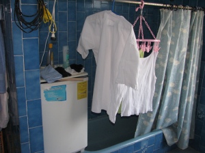 Laundry Machine On Our Tub Platform
